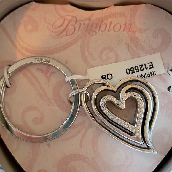 Brighton Silver Plated 3 Heart Key Chain & Love & Joy Crossbody Pouch - Picture 4 of 10